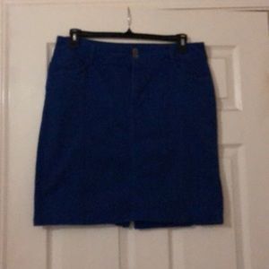Royal blue jean skirt